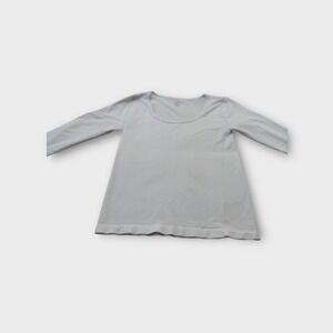 FRENCH LAUNDRY White Scoop Neck Long Sleeve Knit Tunic Top Plus Size XL